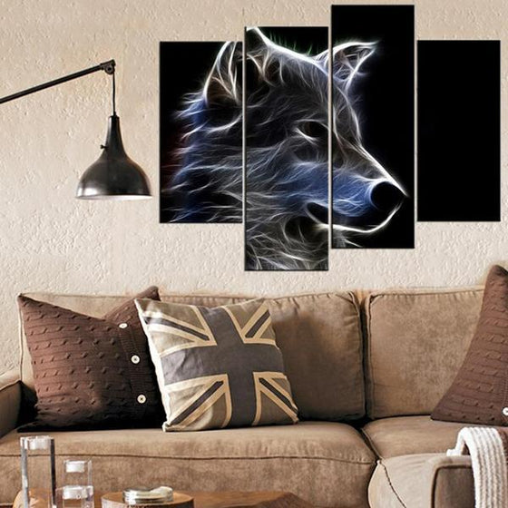 Wolf Image Illuminated Canvas Wall Art