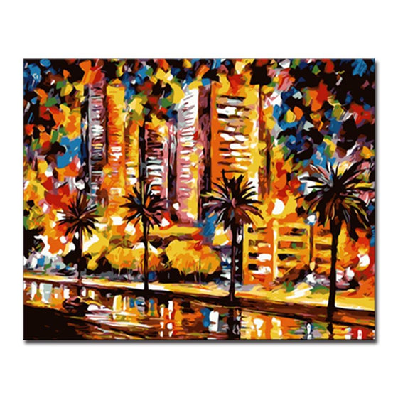 Abstract Building Landscapes - DIY Painting by Numbers Kit
