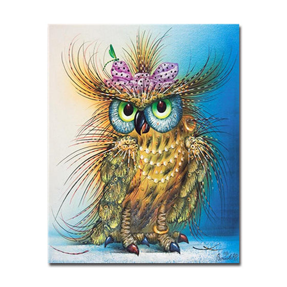 Hairy Brown Owl - DIY Painting by Numbers Kit