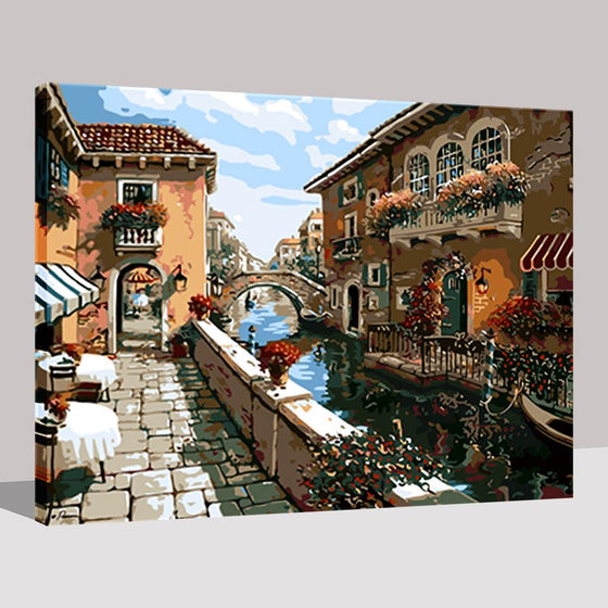 Water City Building - DIY Painting by Numbers Kit