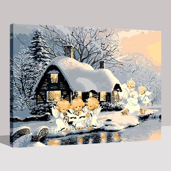 Snowy Day Angels - DIY Painting by Numbers Kit
