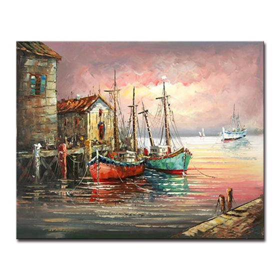 Sunset Fishing Boats - DIY Painting by Numbers Kit