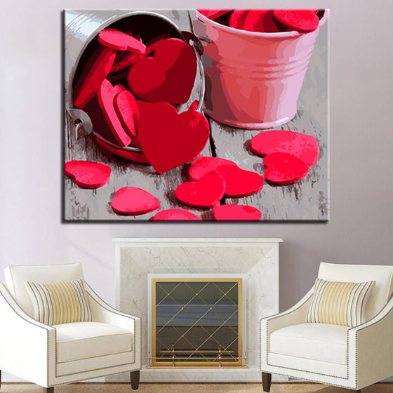 Bucket of Love Wall Art Ideas- DIY Painting by Numbers Kit