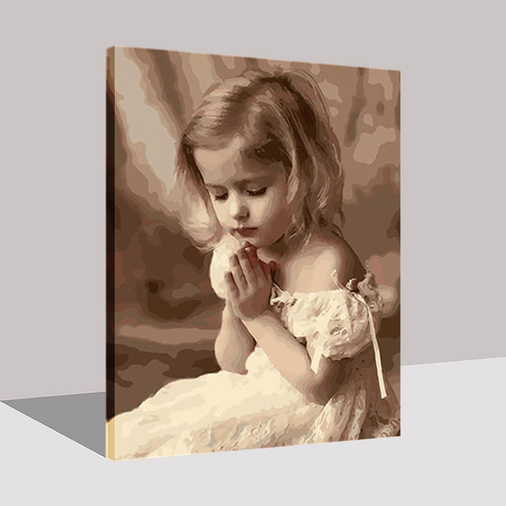 Little Girl Praying - DIY Painting by Numbers Kit