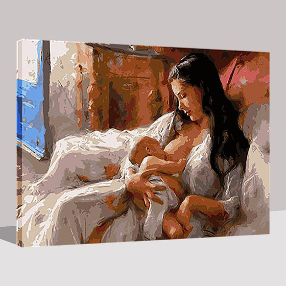 Mother Nursing Her Baby - DIY Painting by Numbers Kit