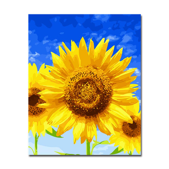 Blue Sky Sunflowers - DIY Painting by Numbers Kit