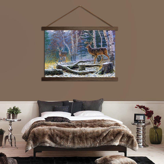 Deer in the Forest - Canvas Scroll Wall Art Bedroom