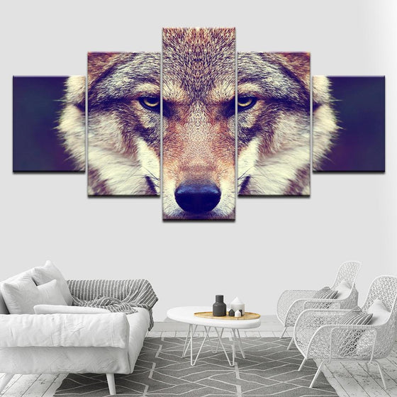 Animal Angry Wolf Pictures Canvas Wall Art