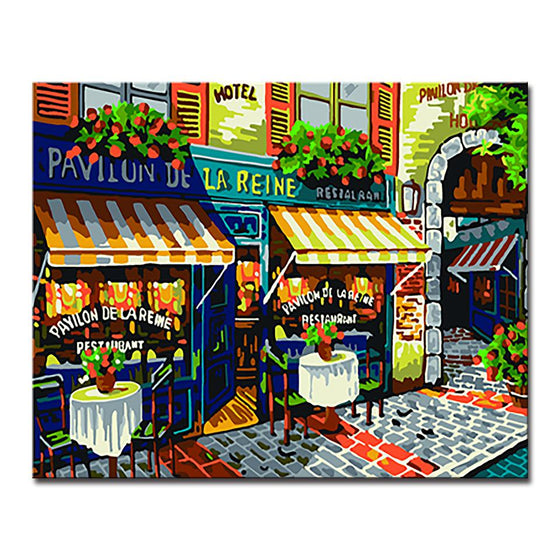 Paris Street Stores - DIY Painting by Numbers Kit