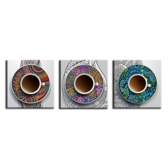 Abstract Coffee Cups Canvas Wall Art
