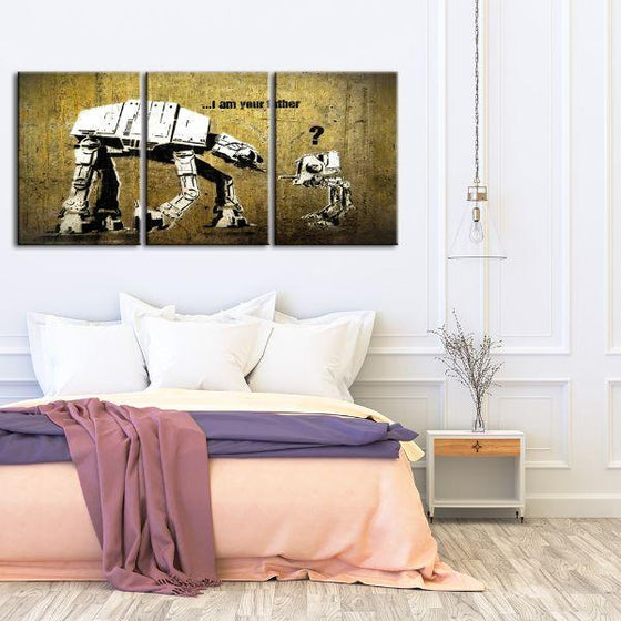 Am I Your Father By Banksy 3 Panels Canvas Wall Art Print