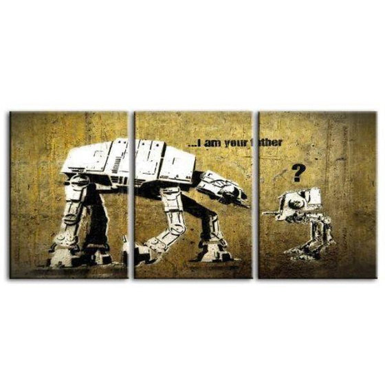 Am I Your Father By Banksy 3 Panels Canvas Wall Art