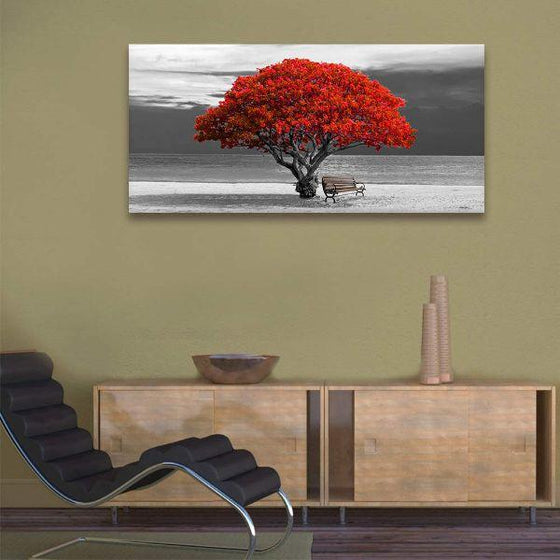 Big Old Red Tree Canvas Wall Art Office