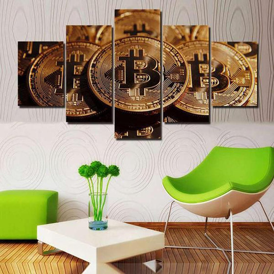 Bitcoins Canvas Wall Art Decor