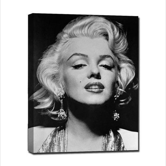 Black And White Marilyn Monroe Portrait Wall Art Canvas