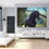 Black Friesian Stallion Canvas Wall Art Living Room