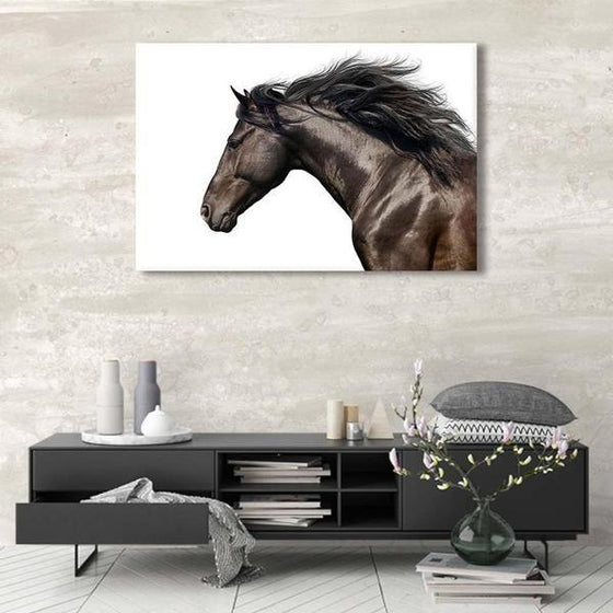Brown Wild Horse Canvas Wall Art Decor