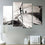 Black & White Boat In The Sea Canvas Wall Art Bedroom