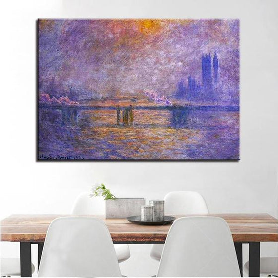 Charing Cross Bridge by Claude Monet Canvas Print Wall Art Dining Room