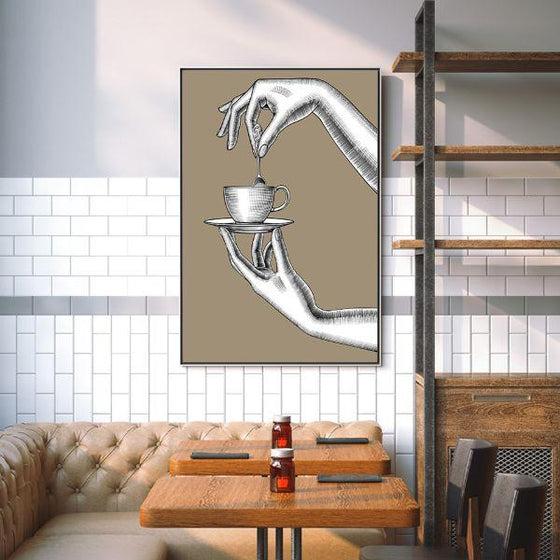 Coffee Cup And Spoon Canvas Wall Art Dining Room