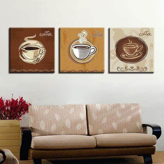Coffee Cups For Restaurant Canvas Wall Art