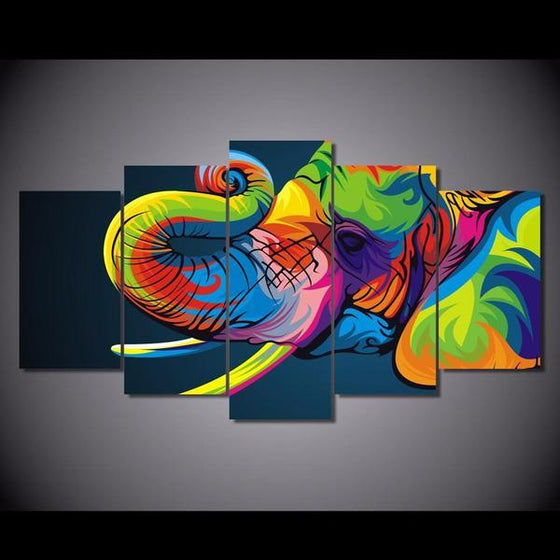 Colorful Elephant Trunk Wall Art Canvas