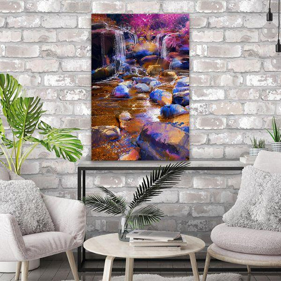 Colorful Water Fall Canvas Wall Art Print