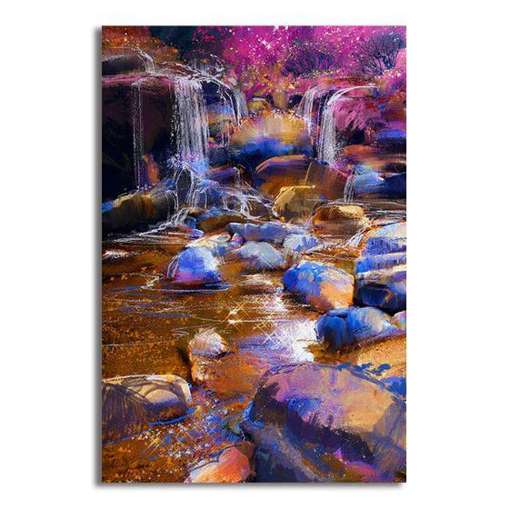 Colorful Water Fall Canvas Wall Art