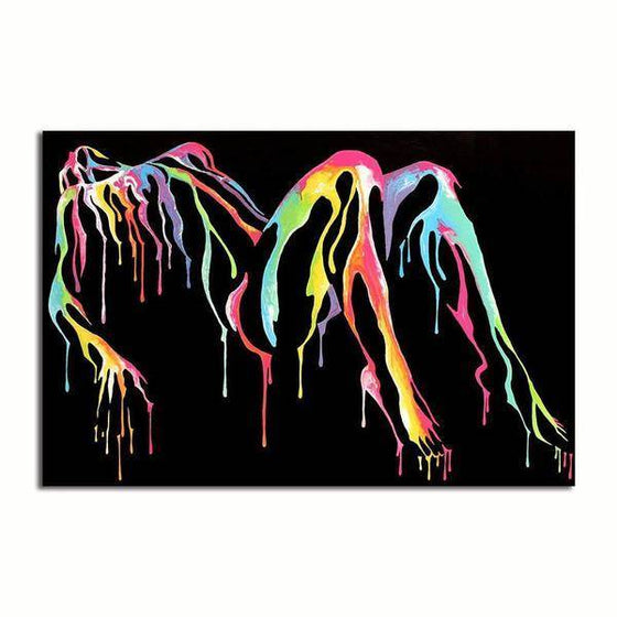 Colorful Woman Body Silhouette Wall Art