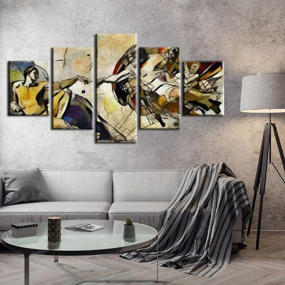 Creation Of Adam Cubism 5 Panels Canvas Wall Art Living Room