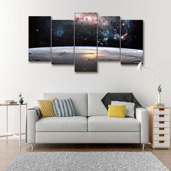 Earth & Outer Space View 5-Panel Canvas Wall Art Decor