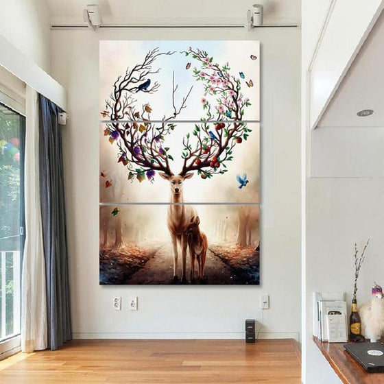 Elk Deer Wall Art Canvas