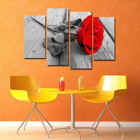 Single Red Rose Canvas Art