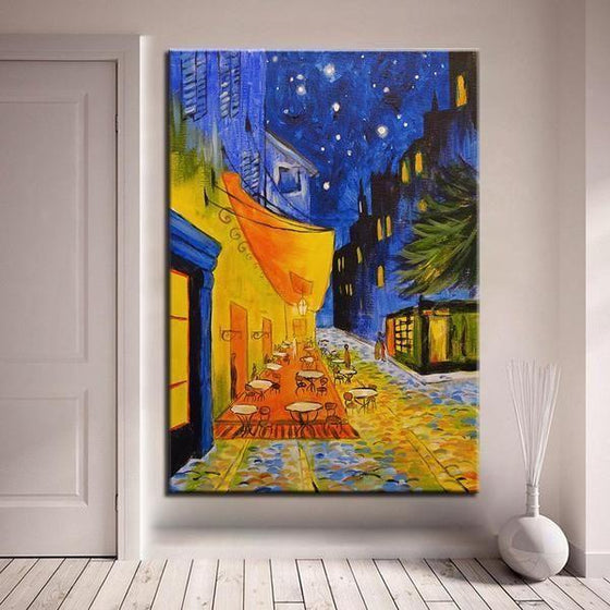 Cafe Terrace 1888 at Night by Vincent van Gogh Canvas Print Wall Art  Living Room Decor Ideas