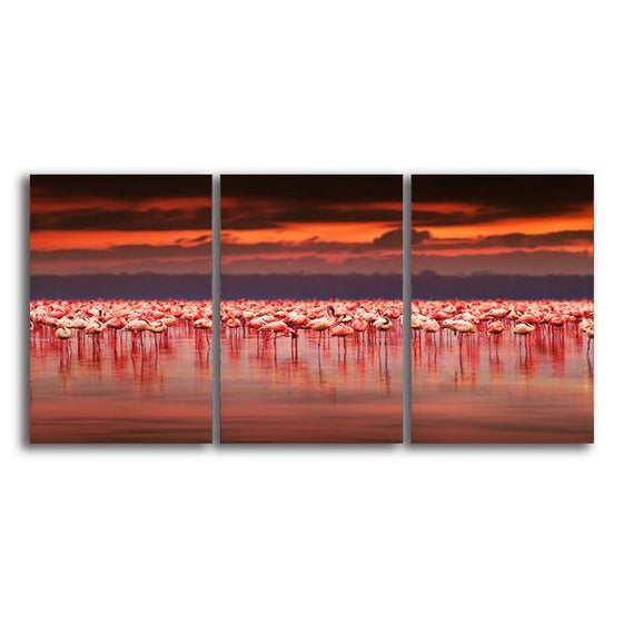 Flamboyance Of Pink Flamingos Canvas Wall Art