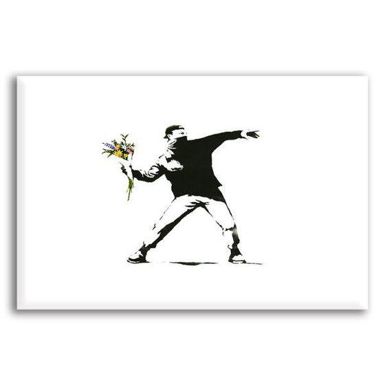 Flower Riot By Banksy Canvas Wall Art