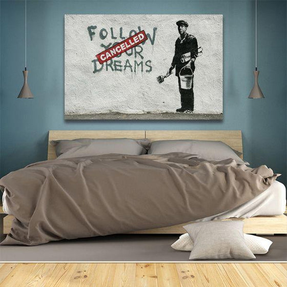 Follow Your Dreams By Banksy Canvas Wall Art Bedroom