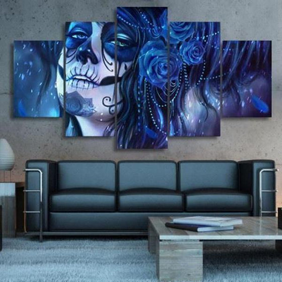Day Of The Dead Inspired Face Canvas Wall Art Home Decor