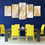 Golden Metallic 5 Panels Abstract Canvas Wall Art Dining Room