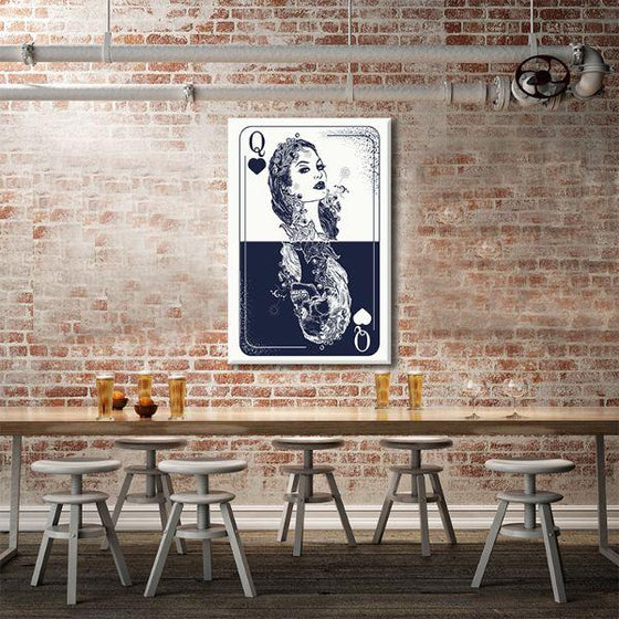 Gothic Queen Playing Card Canvas Wall Art Dining Room