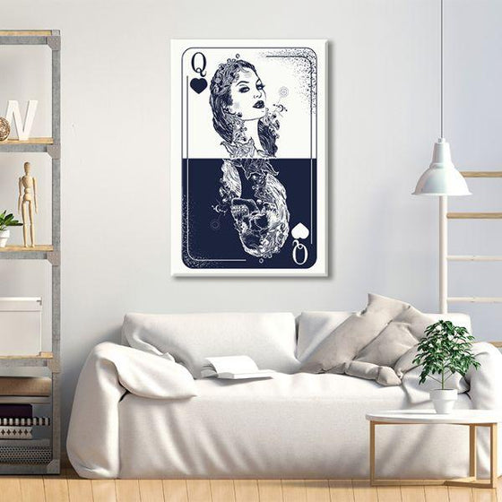 Gothic Queen Playing Card Canvas Wall Art Living Room