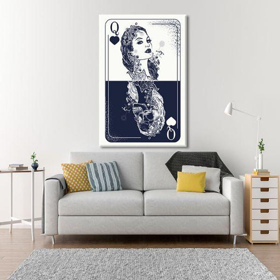 Gothic Queen Playing Card Canvas Wall Art Print