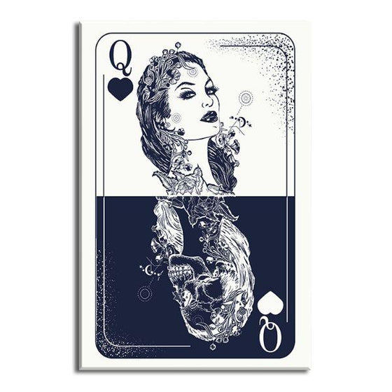 Gothic Queen Playing Card Canvas Wall Art