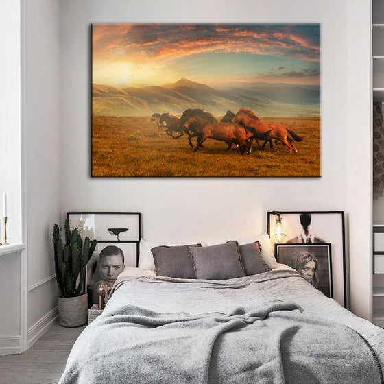 Horses At Assy Plateau Canvas Wall Art Bedroom