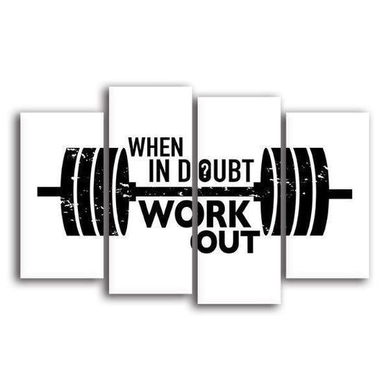 Inspiring Work Out Quote 4 Panels Canvas Wall Art