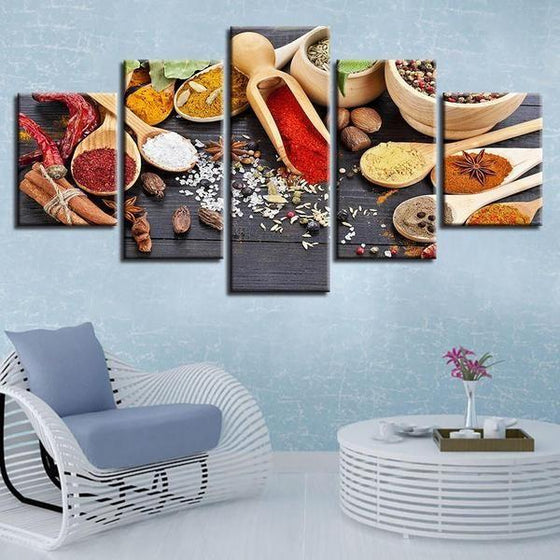 Different Types Of Spices Canvas Wall Art
