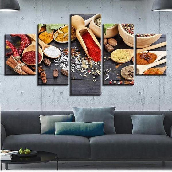 Different Types Of Spices Canvas Wall Art Living Room