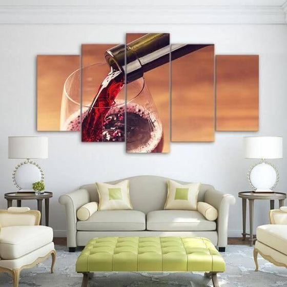 Chilled Red Wine Canvas Wall Art Living Room