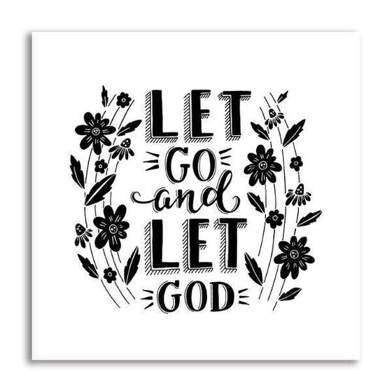 Let Go & Let God Quote Canvas Wall Art