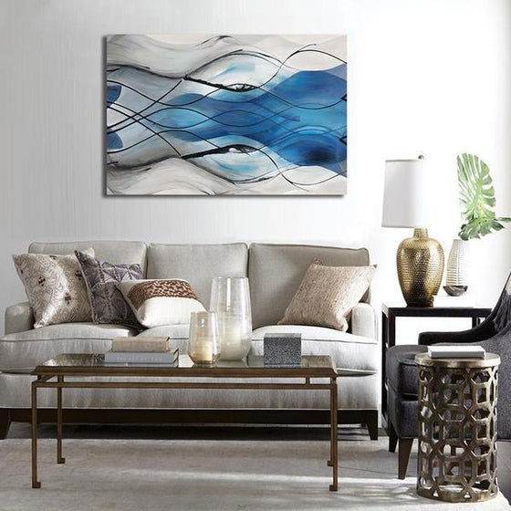 Light Abstract Curve Lines Canvas Wall Art Ideas